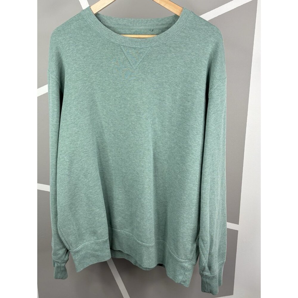 Uniqlo Crew Neck Sweatshirt Pullover Men’s XL Green Heather Boxy French Terry